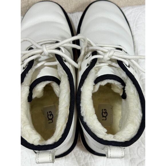 UGG Men 11 White Neumel Leather Wool Blend Lined Lace Up Chukka Boot Casual Wear main image 5
